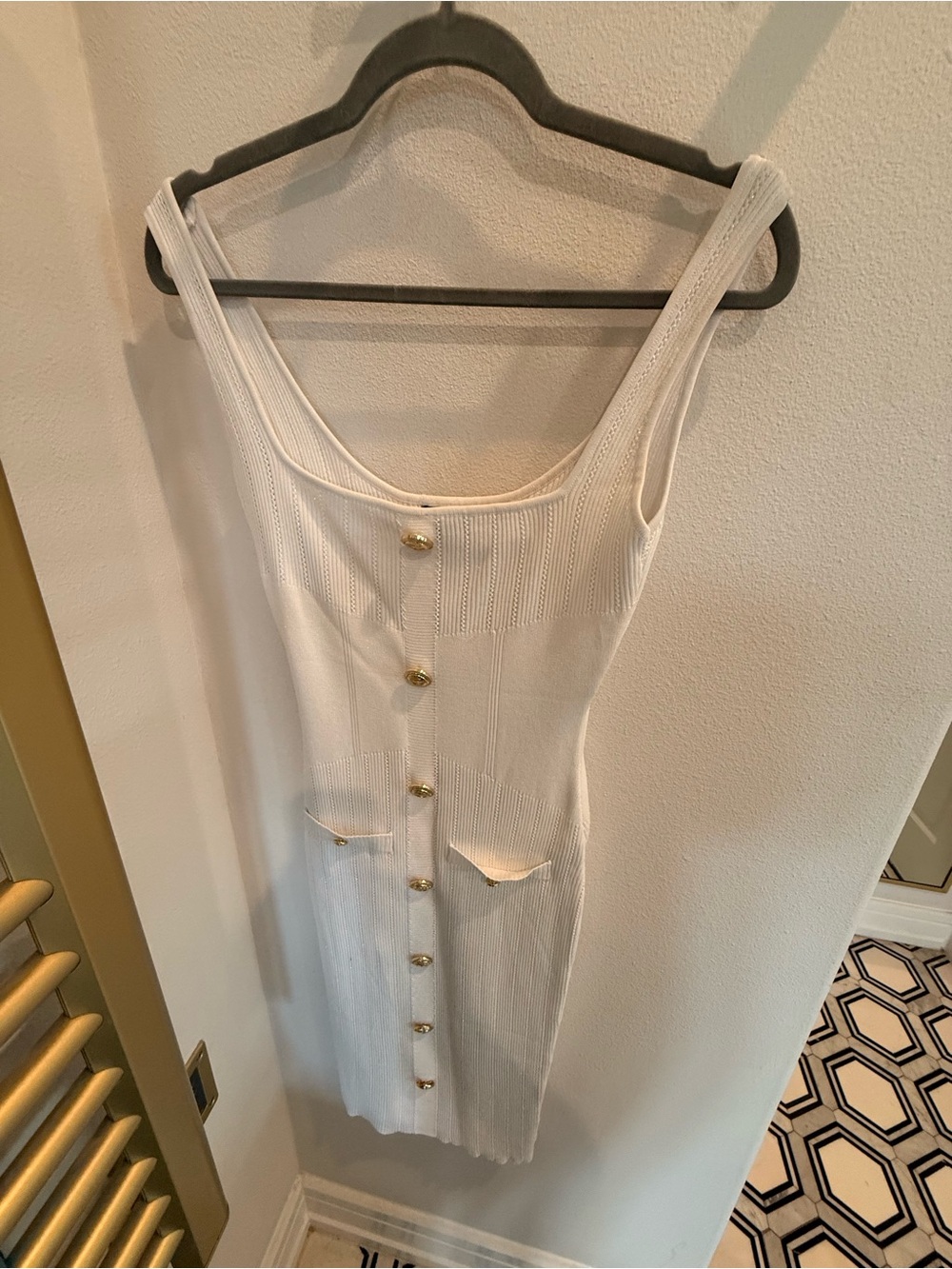 Retrofete Sleeveless Button-Front Midi Knit Dress